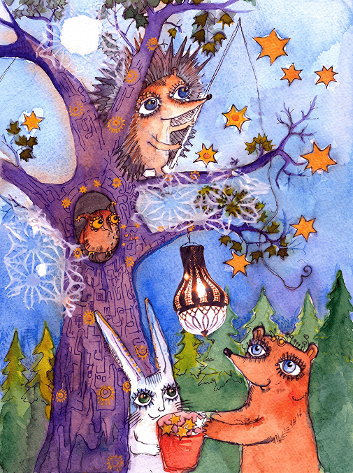 Baby Academy watercolor illustration