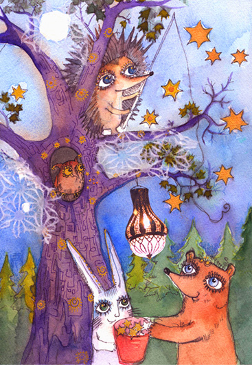 Baby Academy watercolor illustration